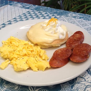 Moke's Bread & Breakfast - Pancakes Plate (with Lilikoi Sauce) - Breakfast & Brunch Near Me - Kailua, Hawaii