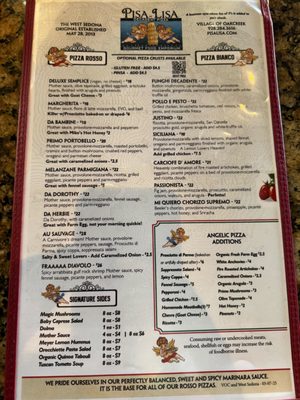 Menu photo 7 Pisa Lisa Sedona, AZ Menu photo 7 Pisa Lisa Sedona, AZ