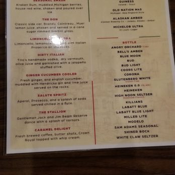 Salute Taverna - Drink and wine menu - Italian Near Me - Taylor, Michigan