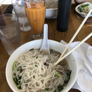 Pho Van - small brisket pho, thai tea, 2 waters, large brisket pho and fresh veg - Vietnamese Near Me - Austin, Texas Pho Van - small brisket pho, thai tea, 2 waters, large brisket pho and fresh veg - Vietnamese Near Me - Austin, Texas