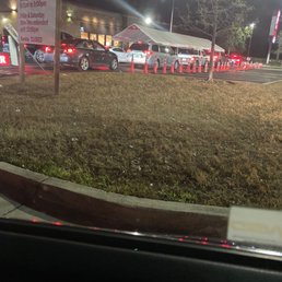 Big ol line for Chick fil a Big ol line for Chick fil a