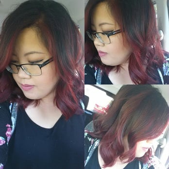 Positive Image Salon - RED VIOLET BALAYAGE BY NAM NGUYEN - Hair Salons Near Me - Springfield, Virginia