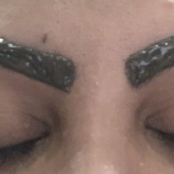 Threading Studio - couldn't get a before of the eyebrows but here they are already threaded and being tinted - Eyebrow Services Near Me - Somerville, Massachusetts