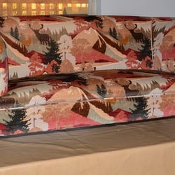 The Upholstery House - Chesterfield sofa redone from the frame and upholstered in pattern fabric