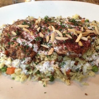 Petra Bistro - Ouzi with charbroiled chicken breast - Mediterranean Near Me - Seattle, Washington