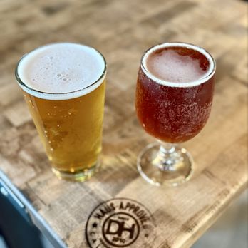 Dog Haus Biergarten - Left: Fort Point Right: Russian River - Burgers Near Me - Belmont, California