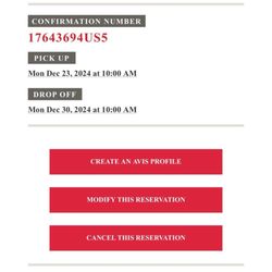 Avis Rent A Car - Reservation that was not honored.