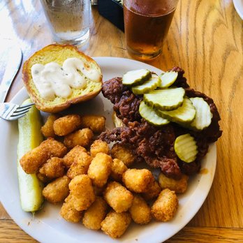 Foothills Brewing - Winston Hot Chicken with Tater Tots and Thousand Smiles beer. - American Near Me - Winston Salem, North Carolina Foothills Brewing - Winston Hot Chicken with Tater Tots and Thousand Smiles beer. - American Near Me - Winston Salem, North Carolina
