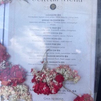 Gaia NoMaya - Cocktail Menu (as of April 2022) - Music Venues Near Me - Brooklyn, New York Gaia NoMaya - Cocktail Menu (as of April 2022) - Music Venues Near Me - Brooklyn, New York