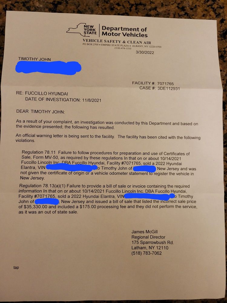 FUCCILLO HYUNDAI OF SCHENECTADY Updated July 2024 60 Reviews 4101