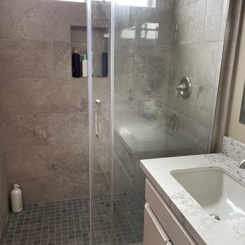 DLT Remodeling  - Master after conversion to shower - Tiling Near Me