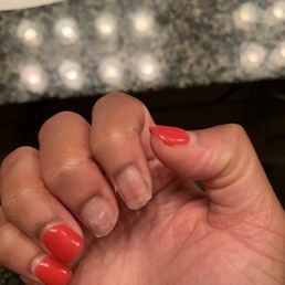 Two weeks after my dip polish appointment two nails debonded. Two weeks after my dip polish appointment two nails debonded.