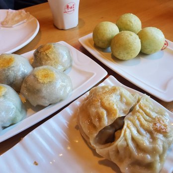 Well Season - Potstickers, pork and chive dumplings, and matcha sesame balls. - Dim Sum Near Me - Davis, California Well Season - Potstickers, pork and chive dumplings, and matcha sesame balls. - Dim Sum Near Me - Davis, California