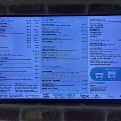 Cafe menu