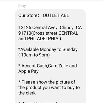 Outlet ABL - Them telling me it's available - Outlet Stores Near Me - Chino, California