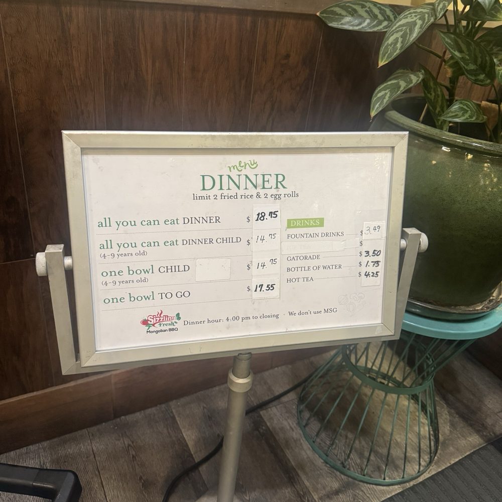 Menus pricing updated October 1st 2025 Menus pricing updated October 1st 2025