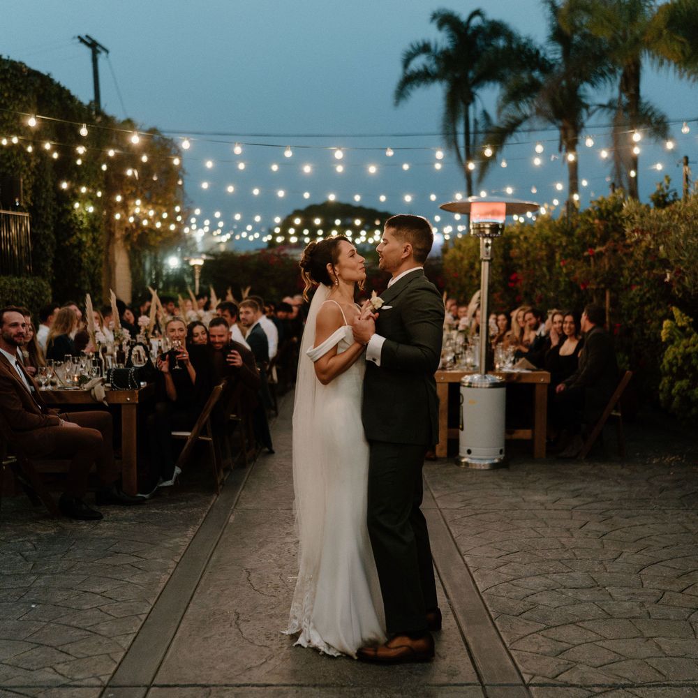 Cuvier Club by Wedgewood Weddings - First dance view in Cuvier Club courtyard - Venues & Event Spaces Near Me - La Jolla, California