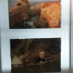 Portland International Airport Welcome Center - Attractive photos on glass.