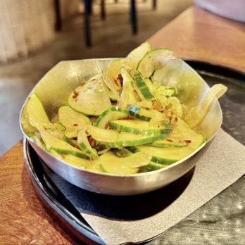 Traveler's Cart - Spicy gochujang cucumbers. - Cocktail Bars Near Me - Houston, Texas