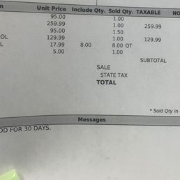 $95 diagnostics fee that I was not told about until after waiting forever and they brought this paper to me. $95 diagnostics fee that I was not told about until after waiting forever and they brought this paper to me.