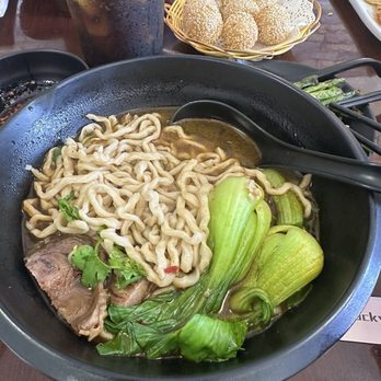 Lucky Dumpling - Spicy Beef Noodle Soup and 8 Sesame Ball - Chinese Near Me - Rancho Cucamonga, California