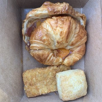 Market of Choice - Egg, Swiss and Canadian bacon croissant, hash brown, biscuit. - Grocery Near Me - Eugene, Oregon Market of Choice - Egg, Swiss and Canadian bacon croissant, hash brown, biscuit. - Grocery Near Me - Eugene, Oregon