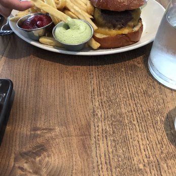 Nopa - Wood Grilled Hamburger with Fries served with ketchup and aioli - New American Near Me - San Francisco, California Nopa - Wood Grilled Hamburger with Fries served with ketchup and aioli - New American Near Me - San Francisco, California