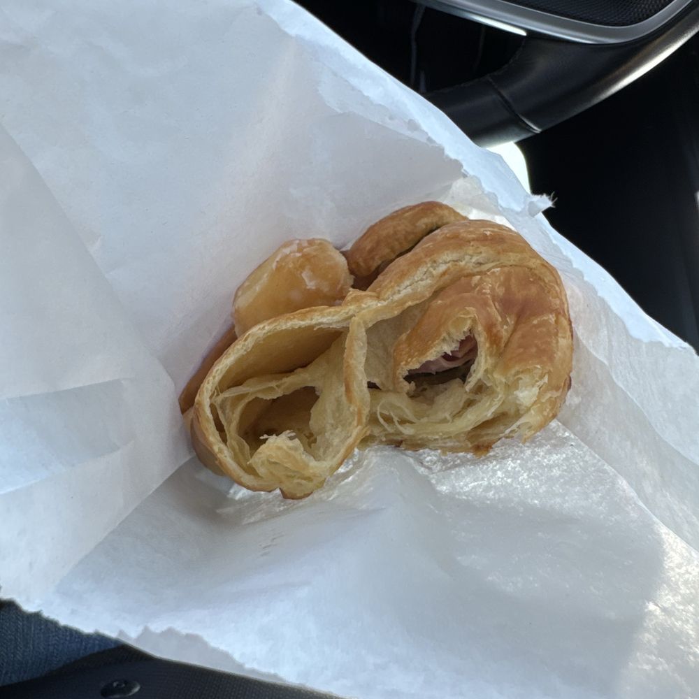 Donut Star - Ham and Cheese Croissant & 1 Glazes Donut Hole - Donuts Near Me - Fullerton, California