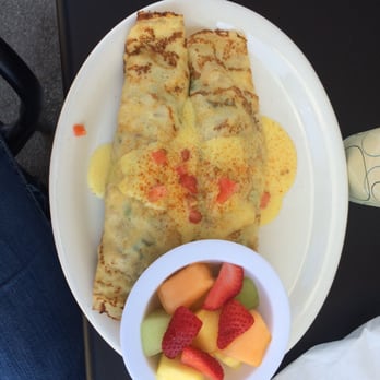 Scramblers Cafe - Crepes with hollandaise. Yum. Chicken and waffles is bomb and the ricotta pancakes are heavenly. - Breakfast & Brunch Near Me - Norco, California Scramblers Cafe - Crepes with hollandaise. Yum. Chicken and waffles is bomb and the ricotta pancakes are heavenly. - Breakfast & Brunch Near Me - Norco, California