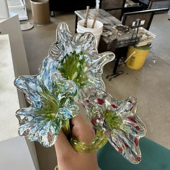Aurora Borealis Glassworks - Flowers I was able to make my first time - Glass Blowing Near Me - Albuquerque, New Mexico