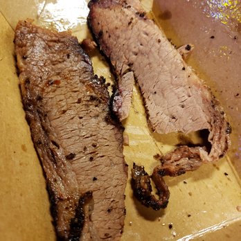 Shugabees BBQ - Thinly sliced, dry, grey brisket with only a hint of a ring. - Barbeque Near Me - Kyle, Texas