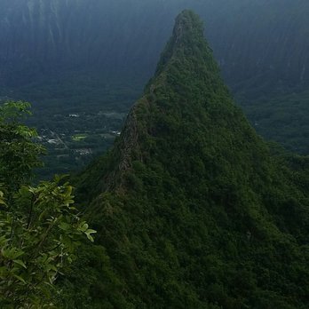 Olomana Hike - Looking at peak three from peak one.  Assessing if we really want to stand atop of that itty bitty peak....of course we do. - Hiking Near Me - Kailua, Hawaii