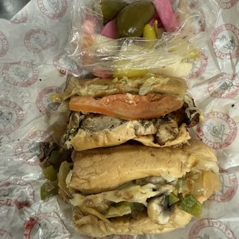 Lee's Hoagie House - 1/2 famous chicken hoagie & 1/2 California cheese steak! With the most Amazing Pickle Bar! - Sandwiches Near Me - Pasadena, California