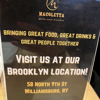 Macoletta - Table Sign - Italian Near Me - Astoria, New York