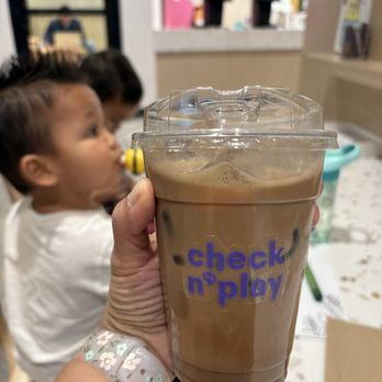 Check N’ Play - Iced Dubai Latte (pistachio and chocolate) - Indoor Playcenter Near Me - Brea, California Check N’ Play - Iced Dubai Latte (pistachio and chocolate) - Indoor Playcenter Near Me - Brea, California