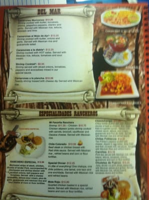 Menu photo 3 Rancheros Mexican Grill West Branch, MI