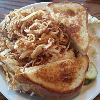 Burnt End BBQ - Smoked turkey ruben and onion straws. - Barbeque Near Me - De Soto, Kansas