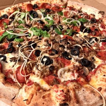 Giuseppi's Pizza - Large supreme with green peppers only on half. - Pizza Near Me - Hilton Head Island, South Carolina Giuseppi's Pizza - Large supreme with green peppers only on half. - Pizza Near Me - Hilton Head Island, South Carolina