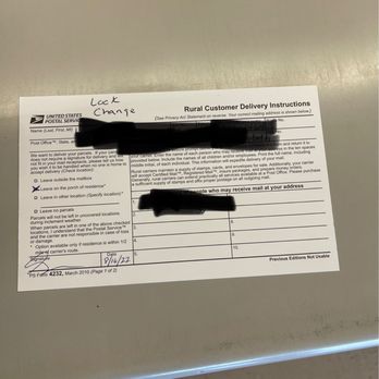 US Post Office - Form to re-key mailbox and get new keys - Post Offices Near Me - Winston, Oregon