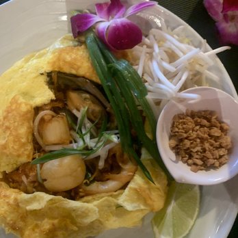 No. 1 Thai Fusion - Seafood pad Thai in egg wrap - Thai Near Me - Bountiful, Utah No. 1 Thai Fusion - Seafood pad Thai in egg wrap - Thai Near Me - Bountiful, Utah