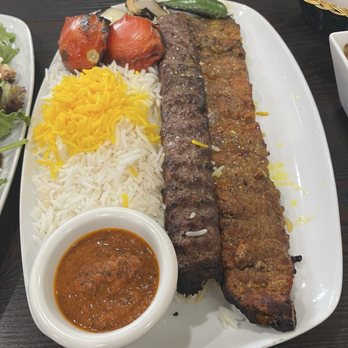 Aria's Grill - Beef Soltani & Beef Koobideh next to Basmati Rice saffron - Persian/Iranian Near Me - Torrance, California