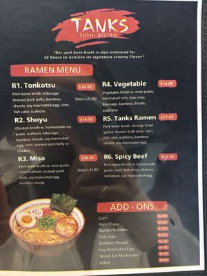 Menu photo 1 Tank's Sushi Bistro WGV St.Augustine, FL Menu photo 1 Tank's Sushi Bistro WGV St.Augustine, FL