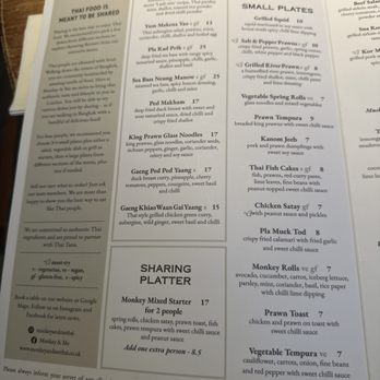 Monkey & Me - Menu - Thai Near Me - London, XGL