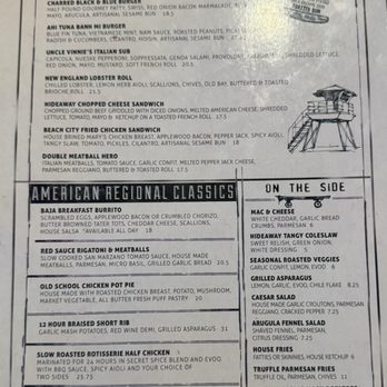 Hideaway - Menu - American Near Me - San Diego, California Hideaway - Menu - American Near Me - San Diego, California