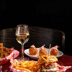Du Nord Cocktail Room - Delicious Smash Burger, crispy boudin balls
