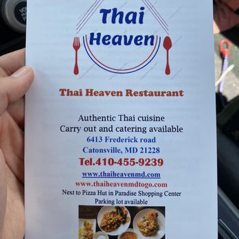 Thai Heaven Restaurant - Menu - Thai Near Me - Catonsville, Maryland