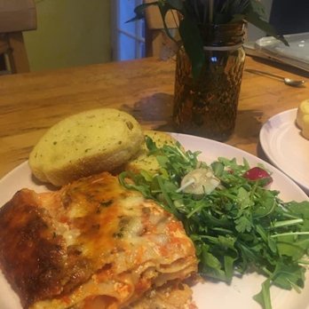 All Good Pizza - Italian sausage lasagna with arugula salad and dressing (garlic bread came from super save). - Pizza Near Me - San Francisco, California All Good Pizza - Italian sausage lasagna with arugula salad and dressing (garlic bread came from super save). - Pizza Near Me - San Francisco, California