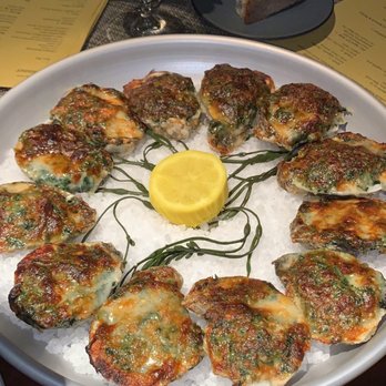 Bludorn - Roasted oysters, very creamy and hearty, would be better with less cheese - New American Near Me - Houston, Texas