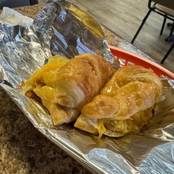 Dell’s Food - Croissant sandwich with sausage patty, egg and cheese. It had a delicious honey butter sauce on top! *Not on menu-Make sure you try it!*