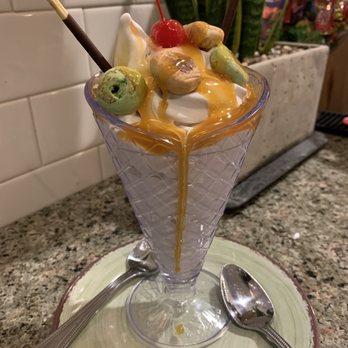 Ima Noodles - Dairy free vanilla and currant swirl ice cream Sunday with caramel, cookies, and pocky! - Ramen Near Me - Detroit, Michigan Ima Noodles - Dairy free vanilla and currant swirl ice cream Sunday with caramel, cookies, and pocky! - Ramen Near Me - Detroit, Michigan